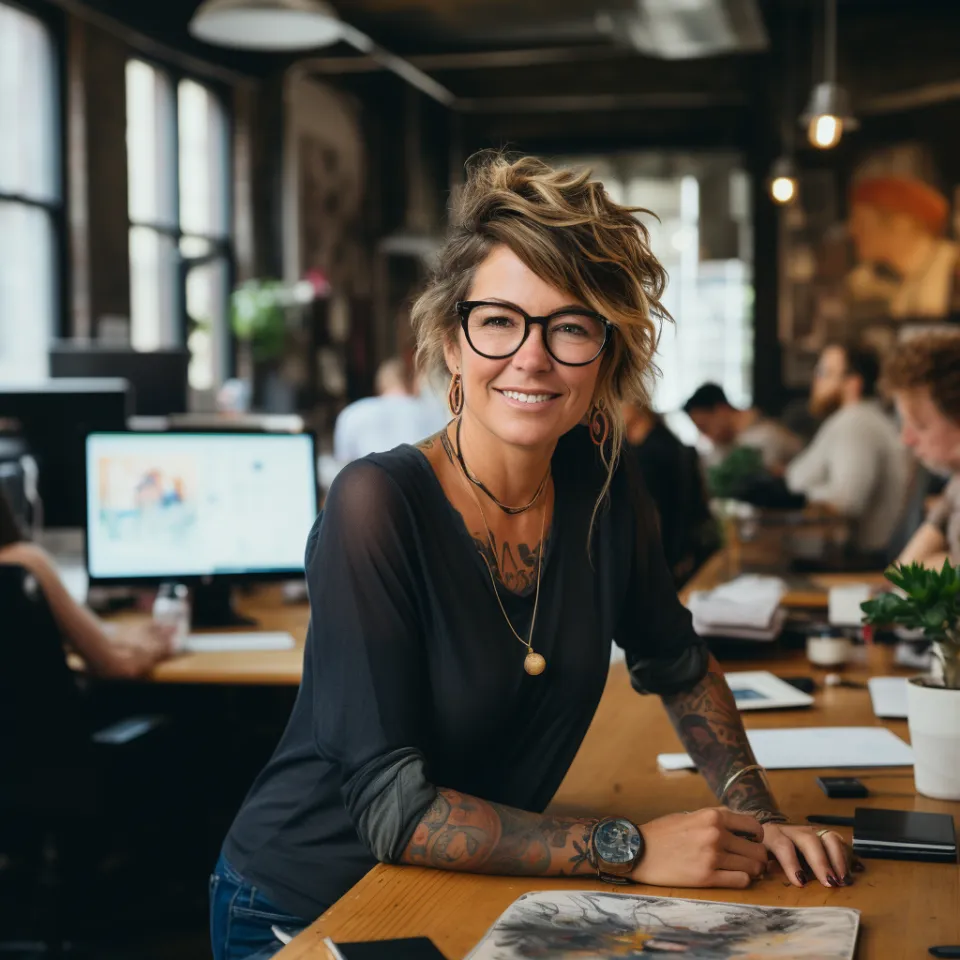 Responsable financiera revisando informes